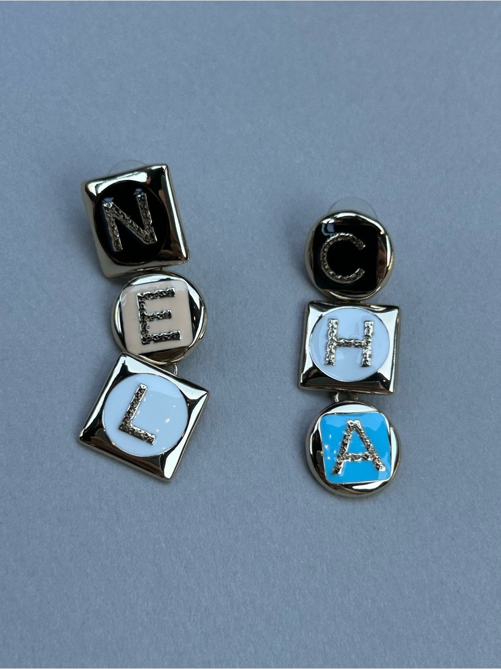Chanel enamel drop earrings